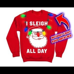 I Sleigh All Day ugly Christmas sweater